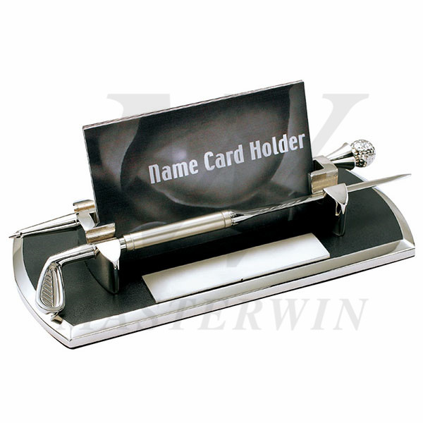 PU/Metal Name Card Holder with Letter Opener and Pen_B86216-P112