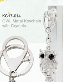 OWL Metal Keychain with Crystals_KC17-014