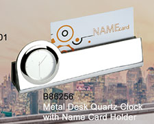 B86256_metal_desk_quartz_clock_with_name_card_holder